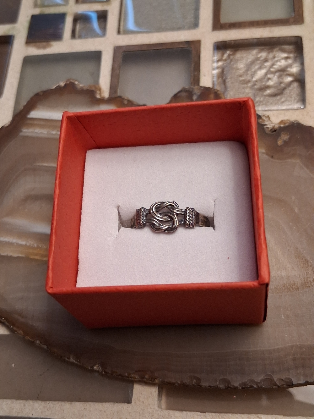 Sterling Knot Accent Ring in Silver